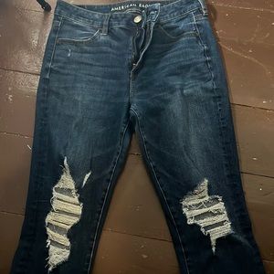 Ripped full length jeans
